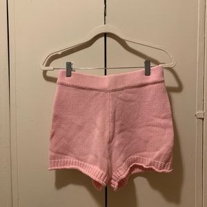 PINK KNIT SHORTS